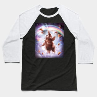 Laser Eyes Space Cat Riding Sloth, Llama - Rainbow Baseball T-Shirt